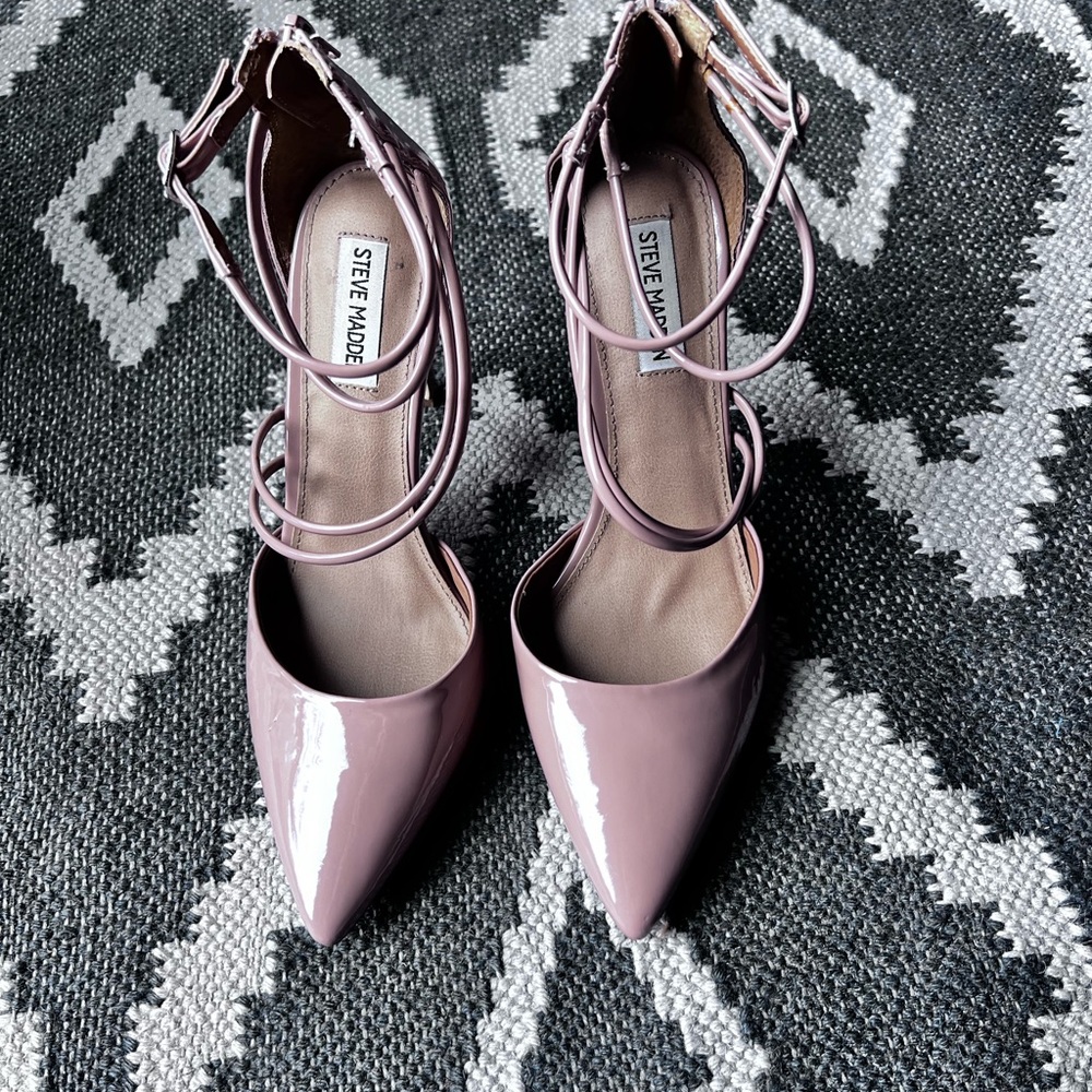 𝗦𝗧𝗘𝗩𝗘 𝗠A𝗗𝗗𝗘𝗡 Nude Strappy Heels Size 9 - Picture 11 of 11